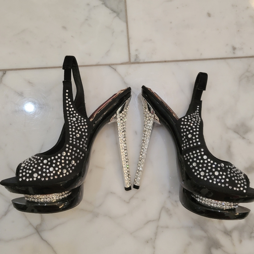 2 for $20 Frederick's rhinestone high heels - Picture 2 of 6